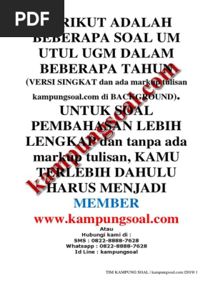 Kampungsoal Com Free Soal Utul Ugm Soshum 2008 2018 Pdf