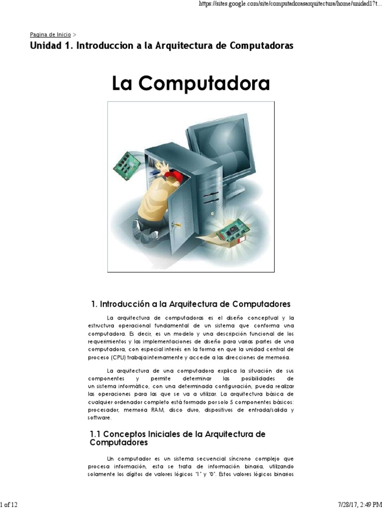 La Computadora - Arquitectura | PDF | Hardware de la computadora ...
