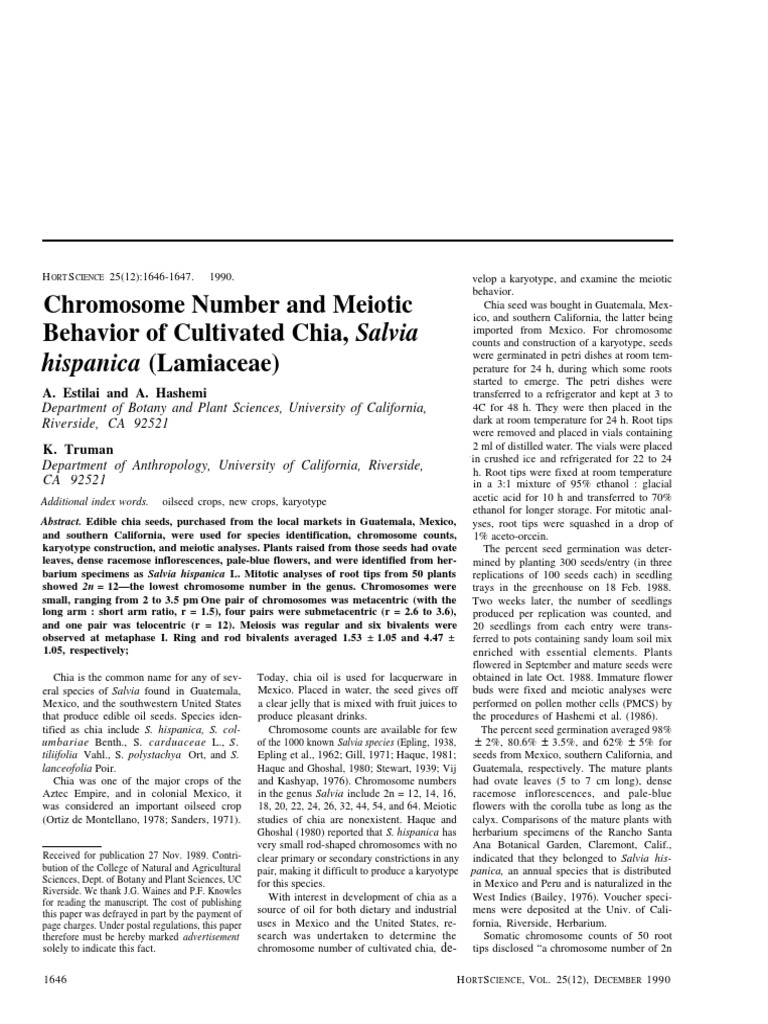 Numero Cromosomico Chia PDF Meiosis Chromosome