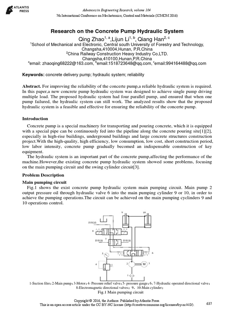 Concrete Pump Hydraulic Circuit PDF Pump Concrete