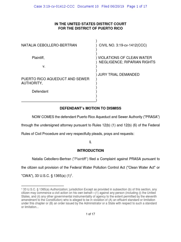 Motion To Dismiss AAA PDF Federal Rules Of Civil Procedure Complaint