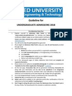 Guideline For: Undergraduate Admissions 2018