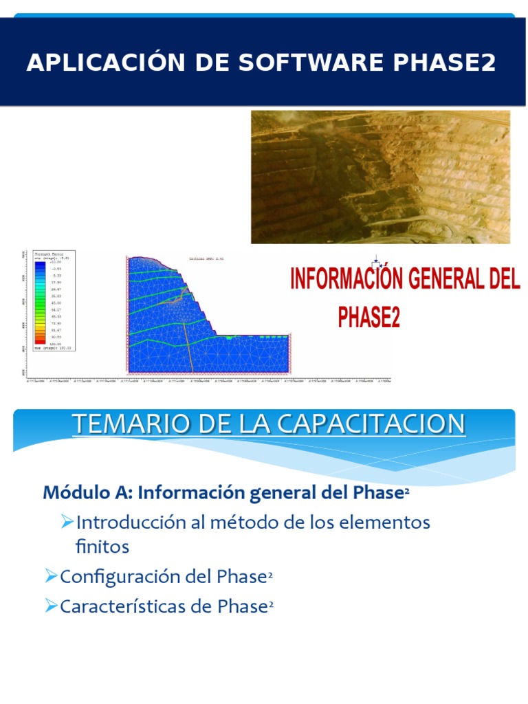 Capacitación en Software Phase2 | PDF | Método de elementos finitos ...