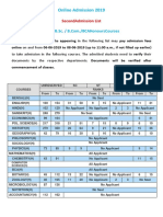 Online Admission 2019 Second List BA BSc BCom BCA Honours Courses