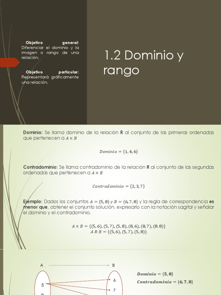 Dominio y Rango en Relaciones Binarias | PDF