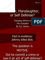 Murder, Manslaughter, or Self Defense