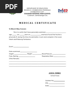 Medical Certificate