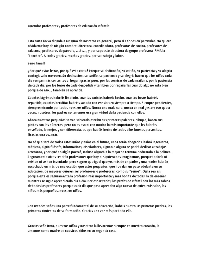 Carta de Agradecimiento Señor IRMA | PDF | Artes del Lenguaje y ...