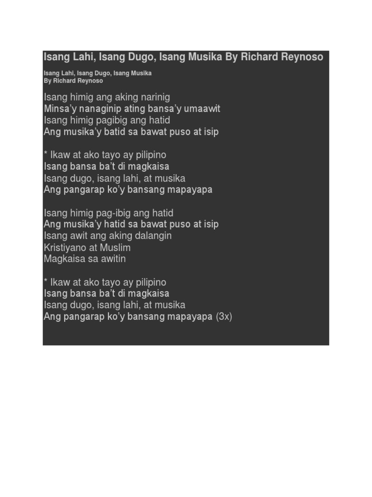 Isang Lahi | PDF
