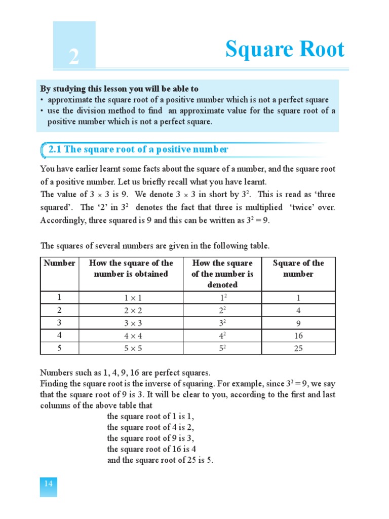 Approximating Square Roots: Using the Division Method to Find the First ...