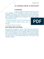 Scheduling Methods of Hydro-Thermal Coordination