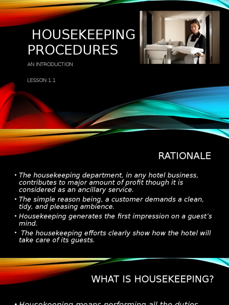 Housekeeping Procedures Lesson 1.1 PDF Housekeeping Employment