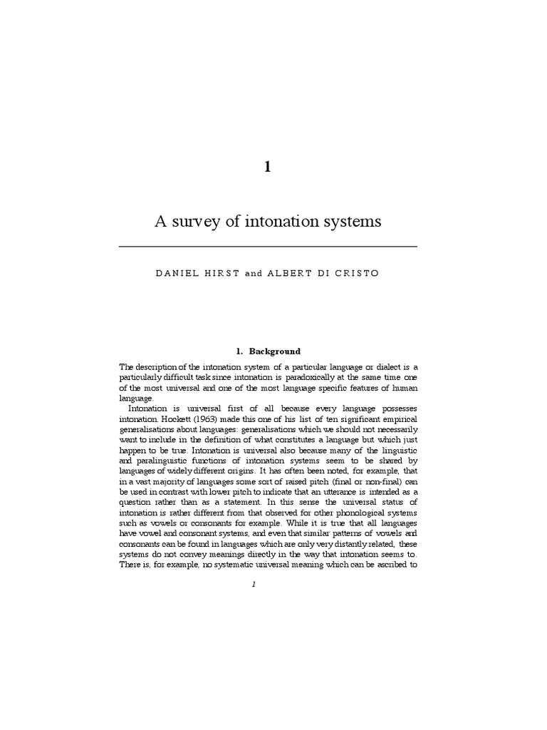 A Survey of Intonation Systems | PDF | Stress (Linguistics) | Tone ...