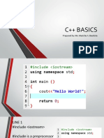 C++ Basics: Prepared By: Ms. Marichu A. Bautista