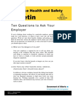 Ten Questions To Ask Your Employer: What Are The Dangers of My Job?