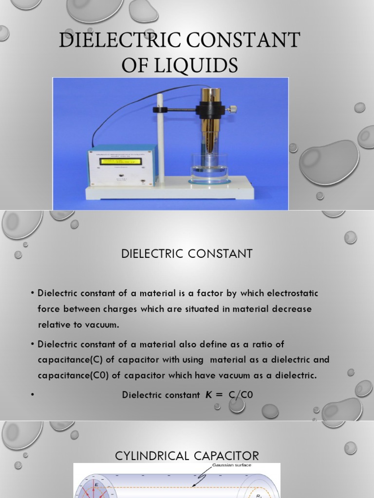 Measuring Dielectric Constant of Liquids | PDF | Capacitor | Dielectric