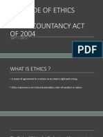CODE OF ETHICS & ACCOUNTANCY ACT