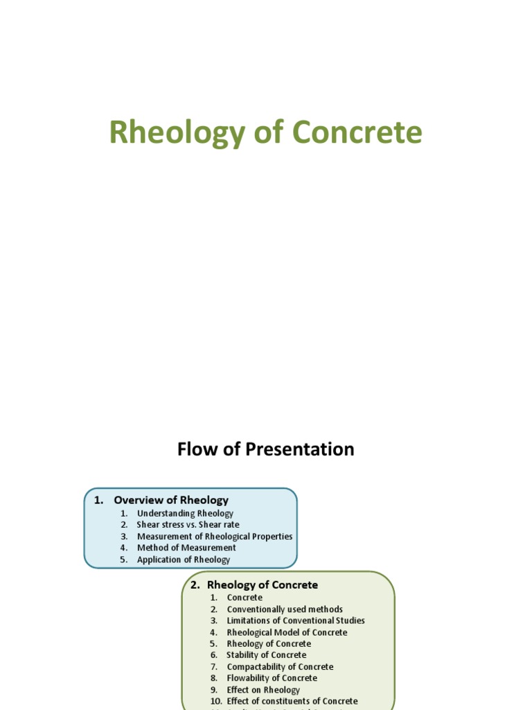 Rheology of Concrete PDF Rheology Viscosity