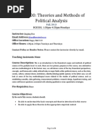 PSCI 600: Theories and Methods of Political Analysis: Instructor: Email Address: Office Location: Office Hours