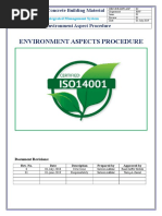 Environment Aspects Procedure: Dr. Concrete Building Material