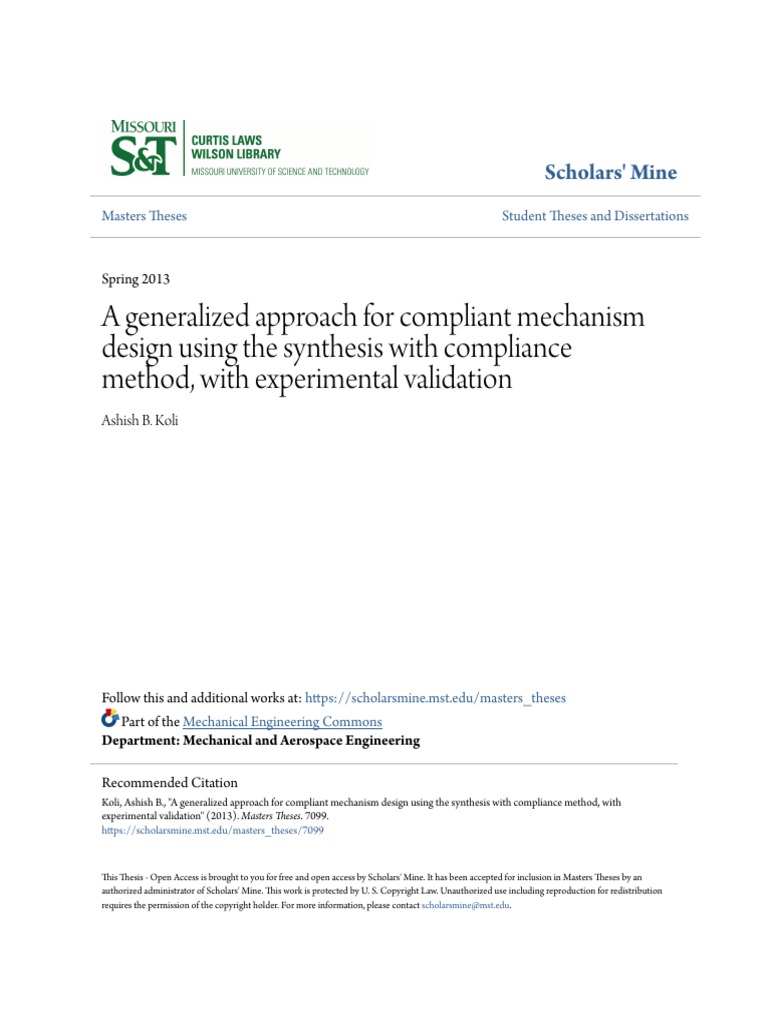 A Generalized Approach For Compliant Mechanism Design Using The S | PDF ...