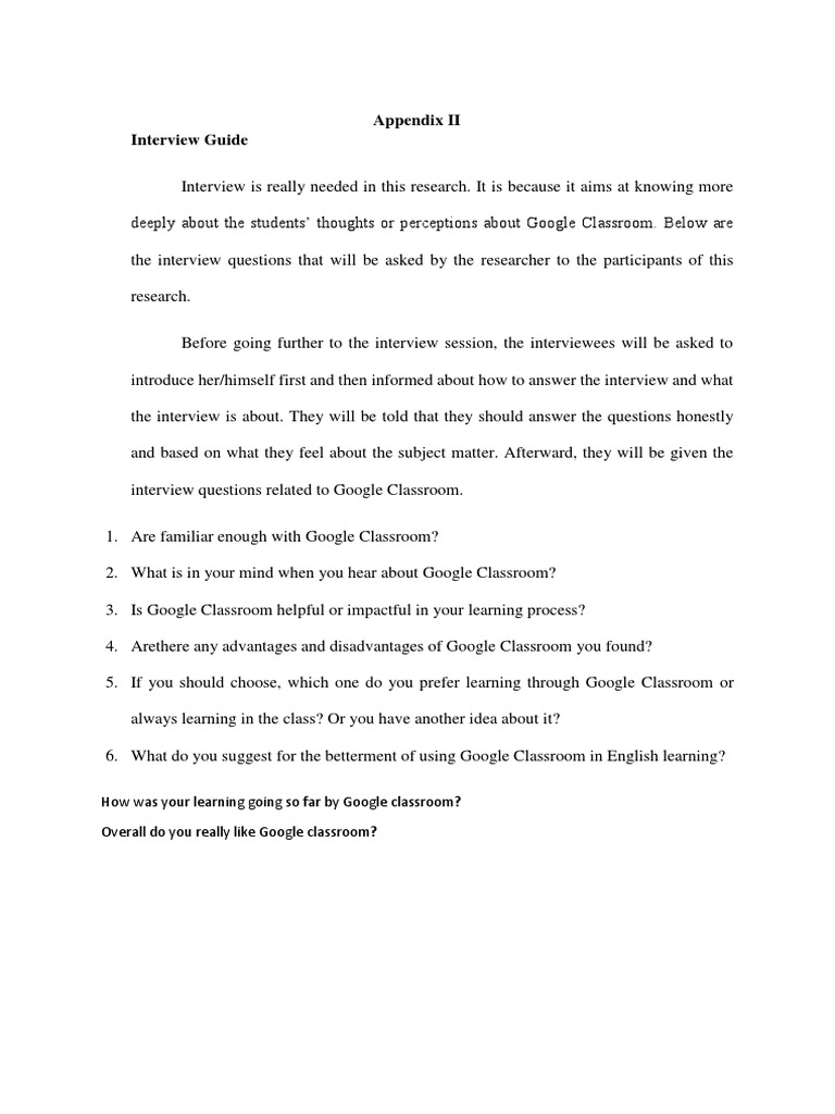 Google Classroom Interview Guide | PDF | Career & Growth | Wellness