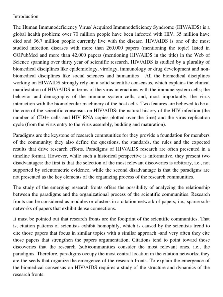 Research Paper Outline About HIV PDF Hiv/Aids Hiv