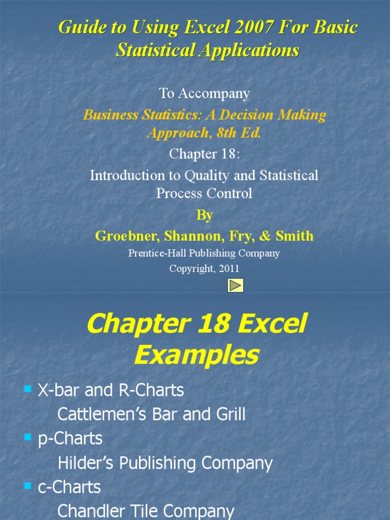 Guide To Using Excel 2007 For Basic Statistical Applications | PDF ...