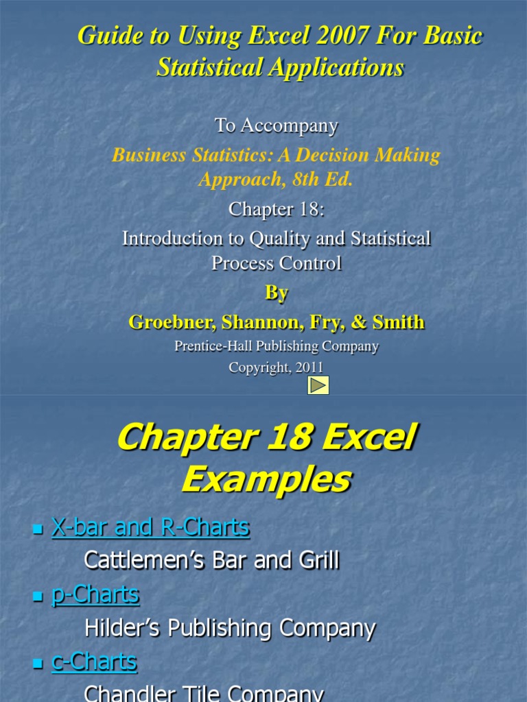 Guide To Using Excel 2007 For Basic Statistical Applications | PDF ...