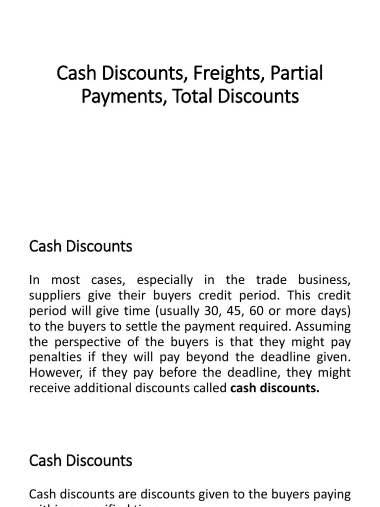 Understanding Cash Discounts and Payments | PDF | Trade | Economies