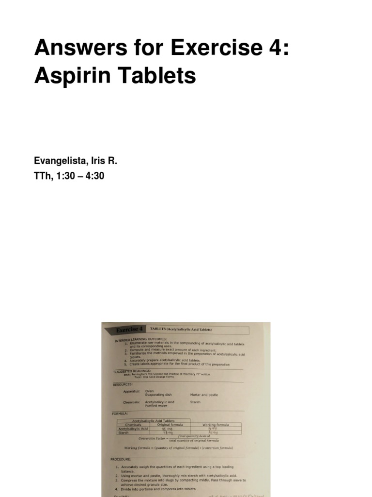 Lab Manual Answers PDF Tablet (Pharmacy) Pharmacy