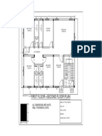 First Floor +second Floor Plan: All Dimensions Are in Mts Wall Thickness 0.2 Mts