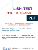 English Test: RTTC Hyderabad