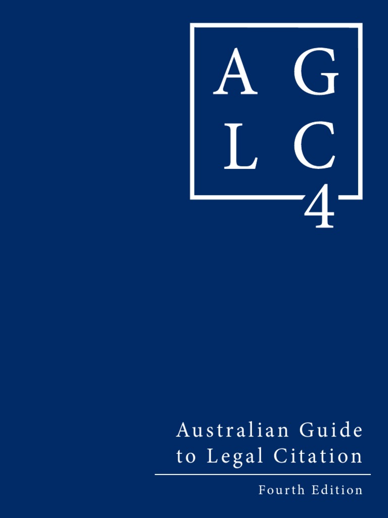 Aglc4 Pdf Law Review Case Citation