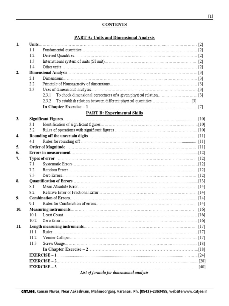 Class 11 Units and Dimensions Guide | PDF | Significant Figures | Equations