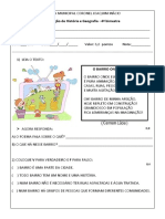 Prova de Geografia e História - Bairro