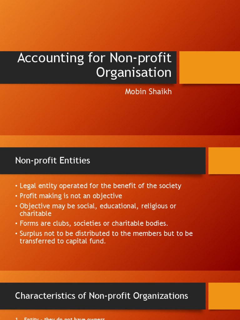 Accounting for Non-Profit Organizations | PDF | Debits And Credits ...