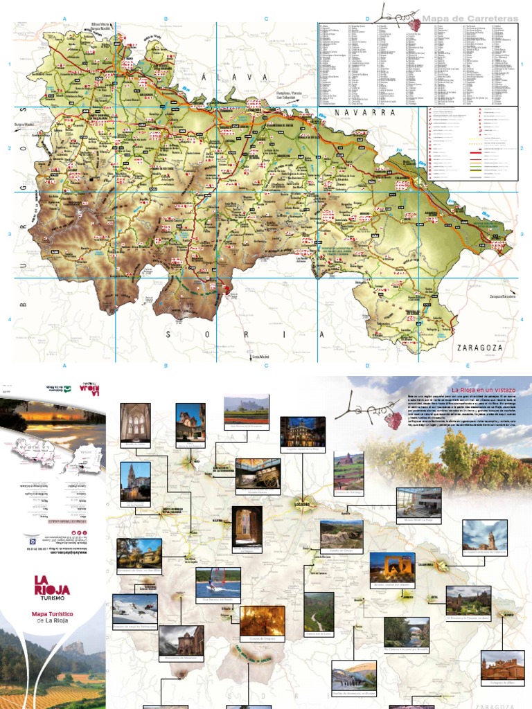 Mapa de una red de carreteras en La Rioja y zonas limítrofes | PDF ...