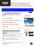 Synhronous Motor Question Top Most 130 PDF