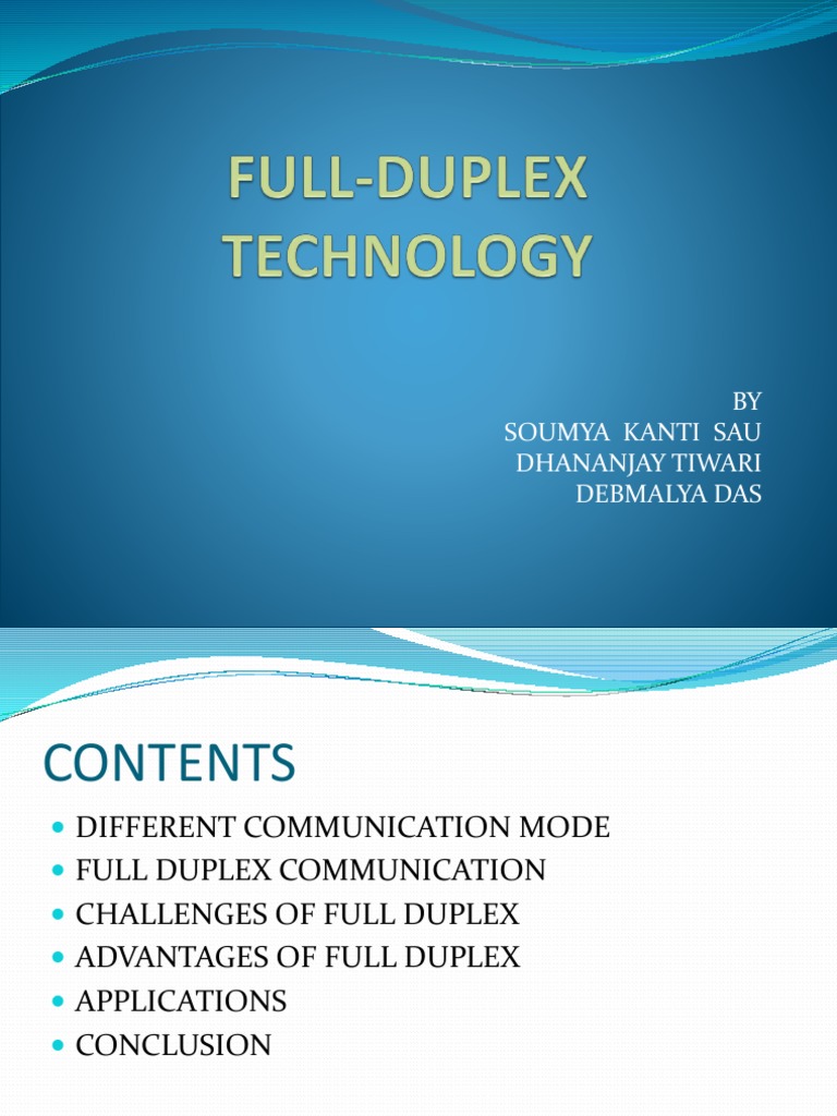 Full Duplex Communication Overview | PDF | Duplex (Telecommunications ...