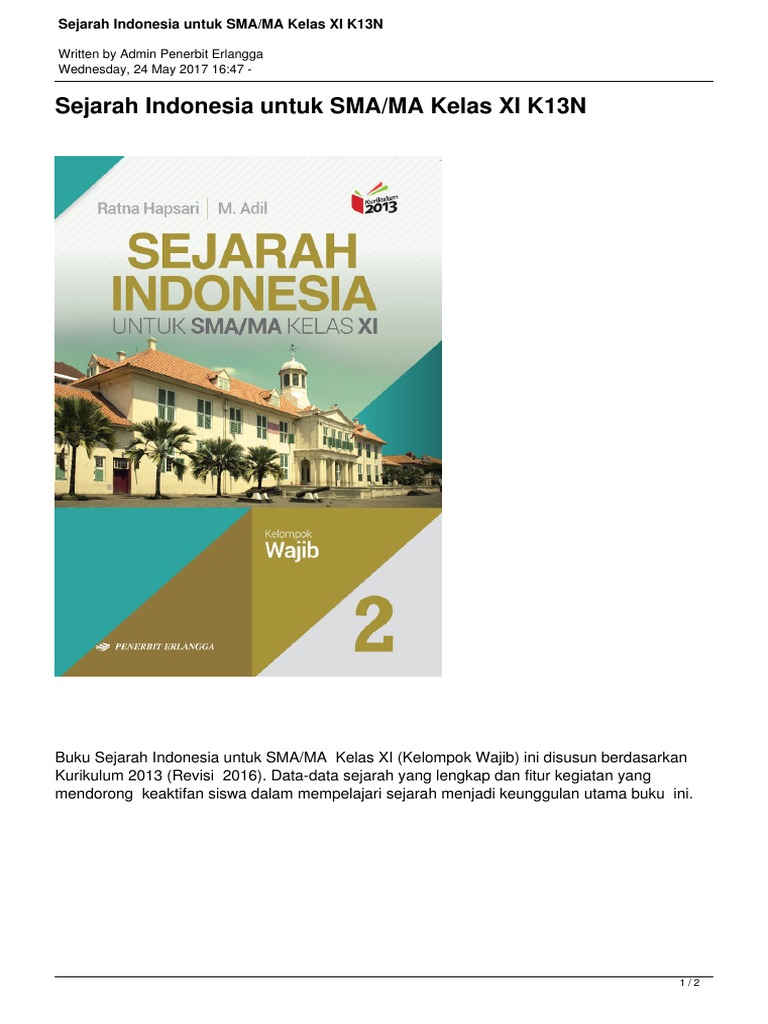 Buku Sejarah Indonesia Kelas 11 Erlangga Pdf - Guru Luring