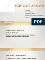 Merging of Arrays: Dr. S. Ponmalar Assistant Professor, Thiagarajar College of Engineering Madurai