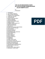 Daftar Calon Mahasiswa Baru