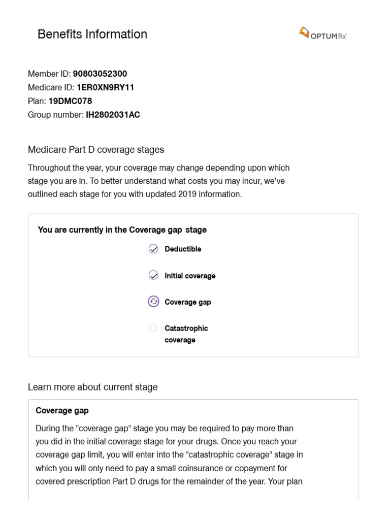 Benefits Information OptumRx PDF Medicare Part D Medicare