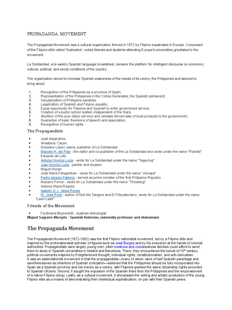 Propaganda Movement | PDF | Philippines