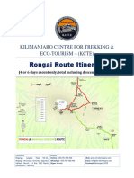 The Rongai Route KILIMANJARO Itinerary