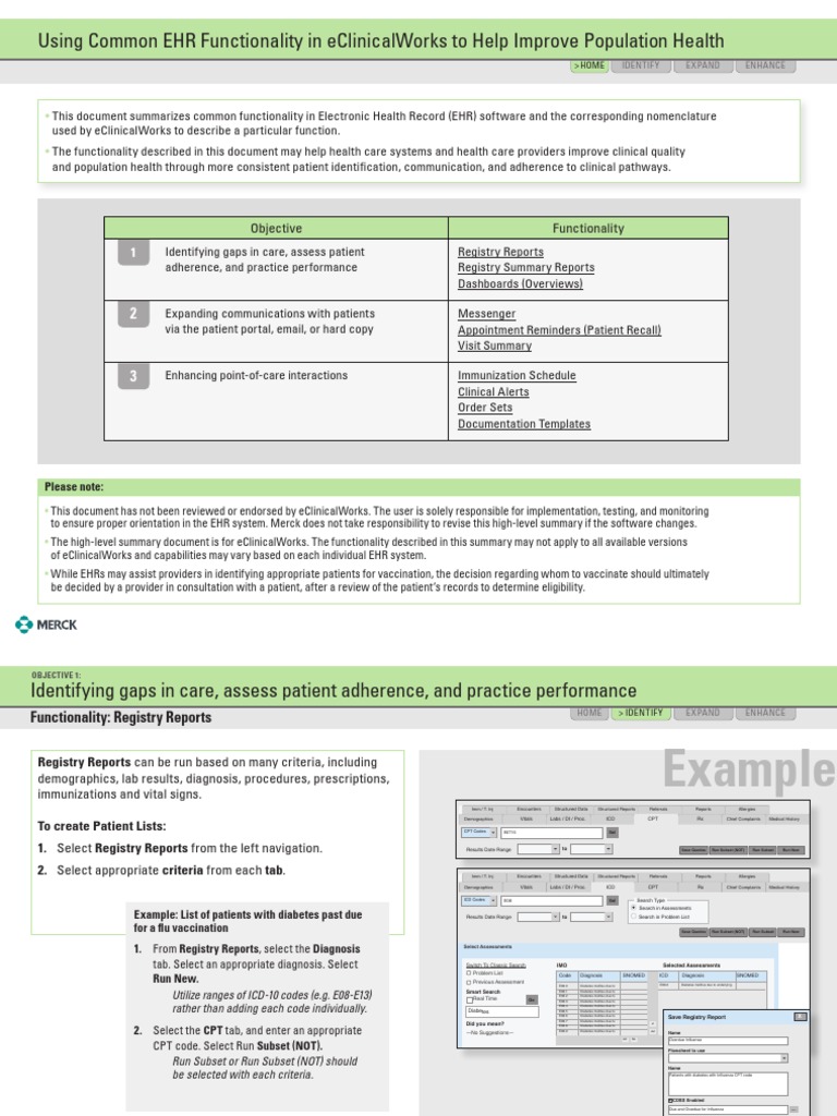 Using Common Ehr Functionality in Eclinicalworks To Help Improve ...