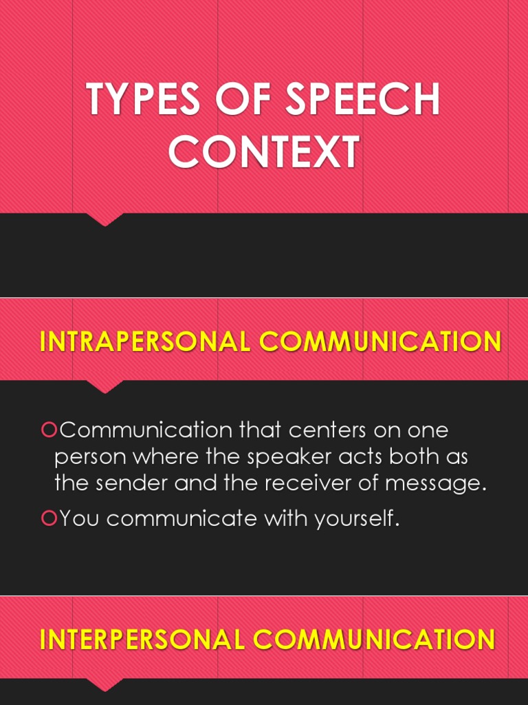 Types of Speech Context | PDF | Conversation | Communication