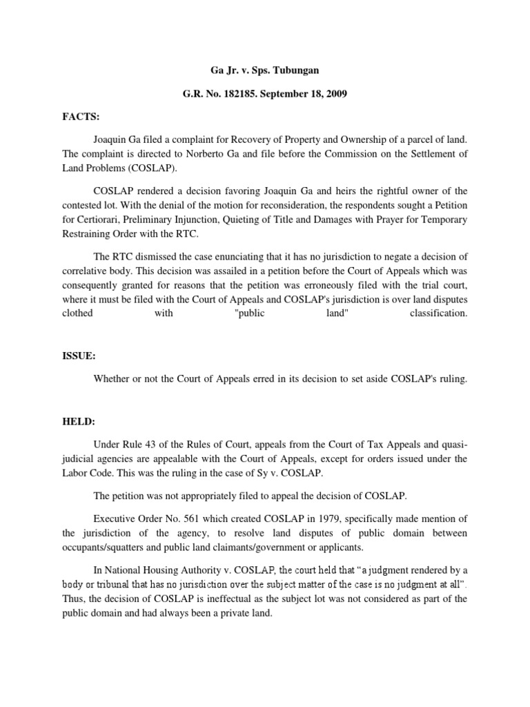 Court Ruling on Land Ownership Dispute | PDF | Home & Garden