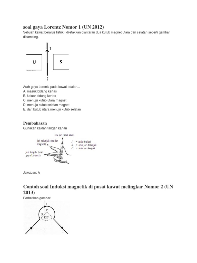 Contoh Soal Gaya Lorentz Dan Pembahasannya Berbagi Contoh Soal